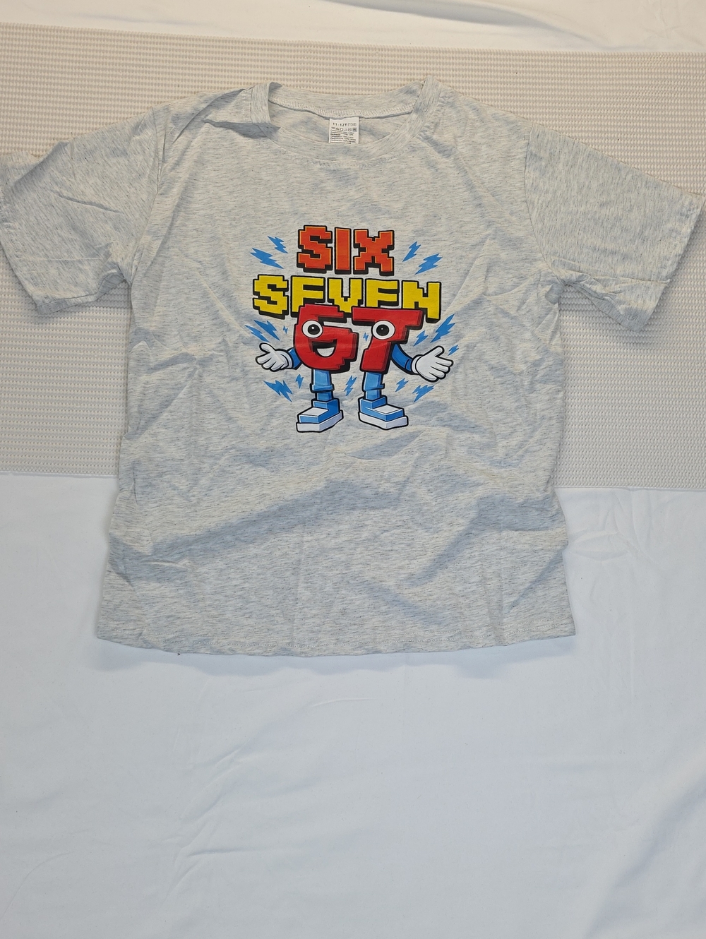 Kids' Light Gray 'Six Seven' Graphic Tee by